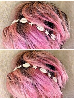 handmade beachy cowrie shell and starfish adjustable headband